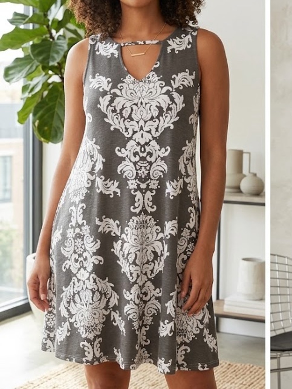 Francesca’s Alya Baroque Key Hole Racerback dress